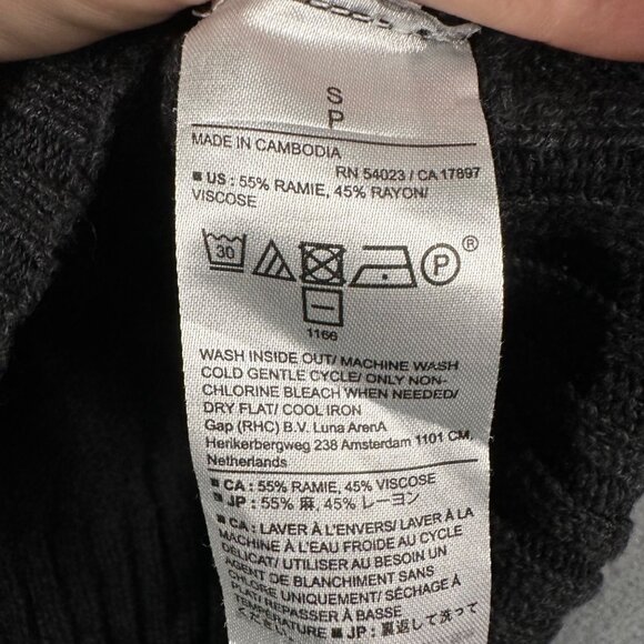 Banana Republic Womens S Black Sweater Crew Neck Ribbed Hem Cuffs Pullover - Picture 6 of 7